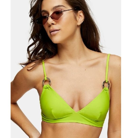 Topshop Other - TOPSHOP Double Strap Ring Triangle Bikini Top